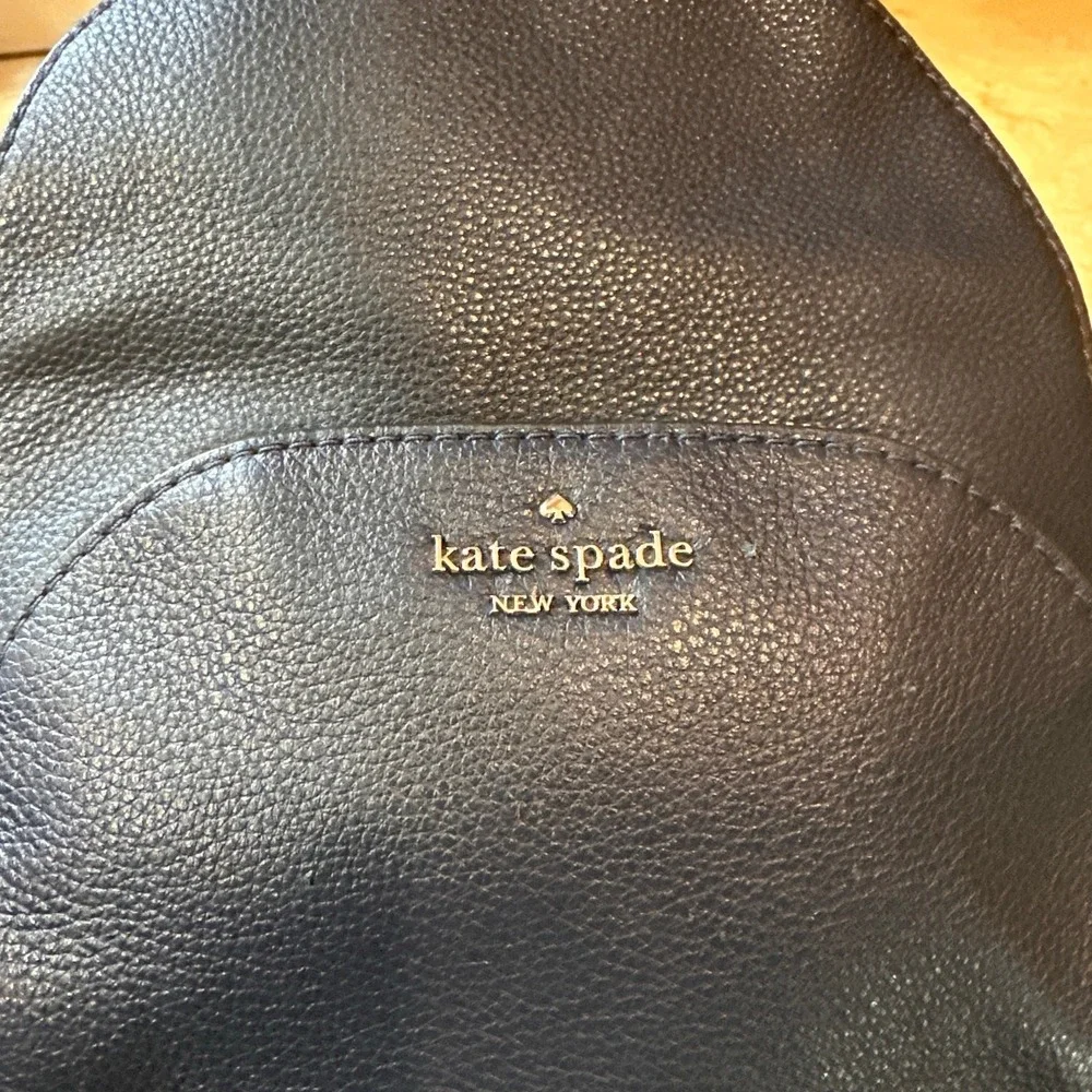 Kate Spade Jackson Medium Dk Navy Pebbled Leather Backpack Bag, Adjustable